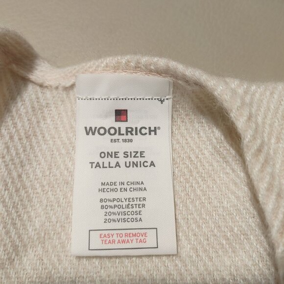 Woolrich Striped Poncho Wrap Scarf One Size Fits All Soft Polyester/Viscose Blen - Picture 2 of 11